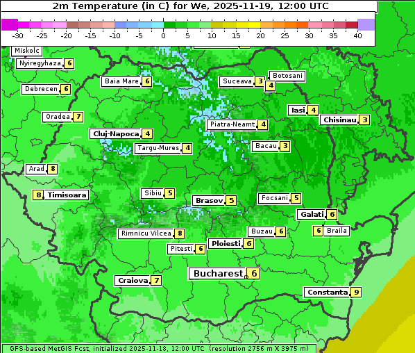 Temperatur, 19. 11. 2025
