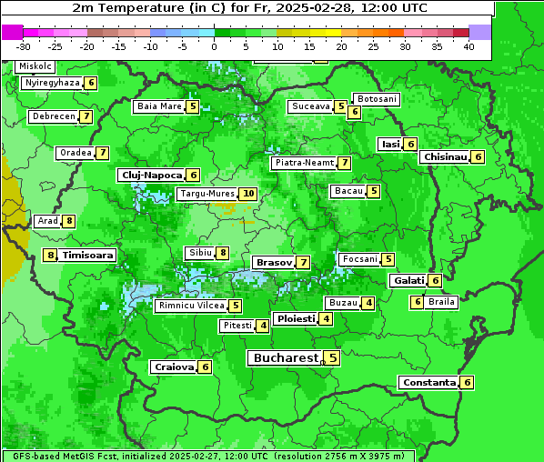 Temperatur, 28. 2. 2025