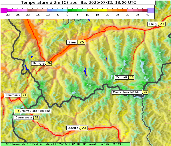 Temperatur, 12. 7. 2025