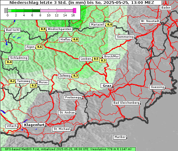Niederschlag, 25. 5. 2025