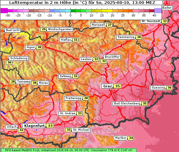 Temperatur, 10. 8. 2025
