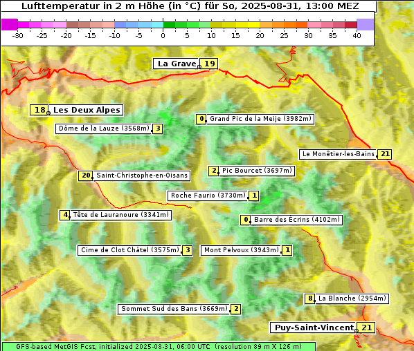 Temperatur, 31. 8. 2025