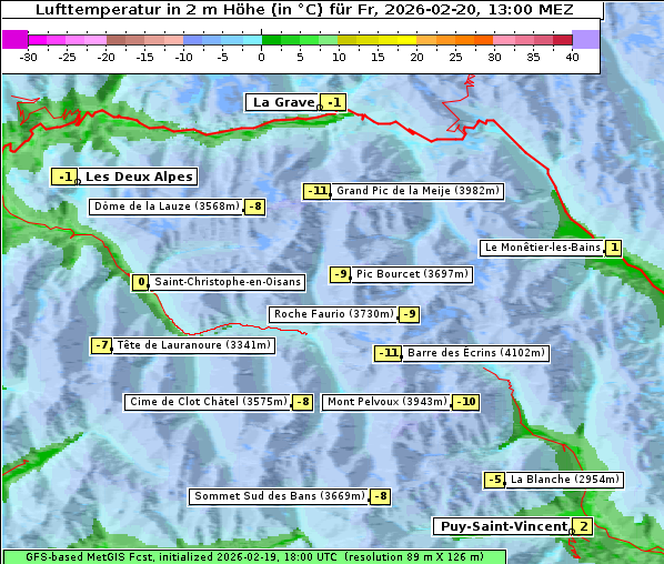 Temperatur, 20. 2. 2026