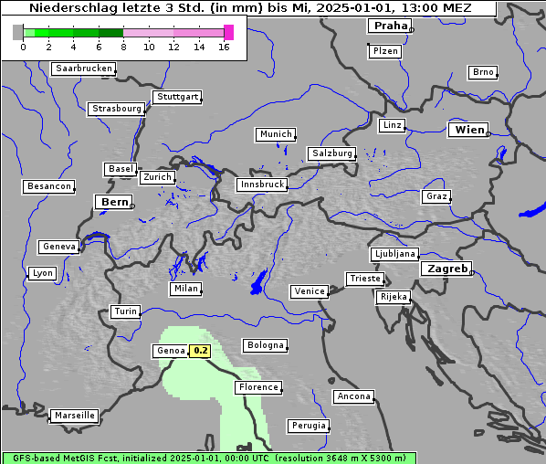 Niederschlag, 1. 1. 2025