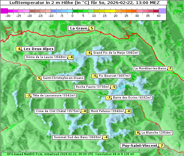 Temperatur, 22. 2. 2026