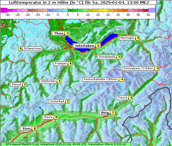 Temperatur, 4. 1. 2025