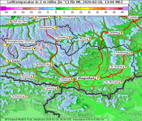 Temperatur, 18. 2. 2026