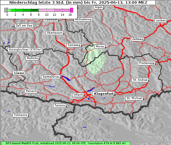 Niederschlag, 13. 6. 2025