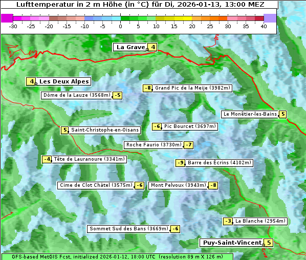 Temperatur, 13. 1. 2026