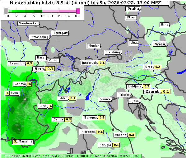 Niederschlag, 22. 3. 2026
