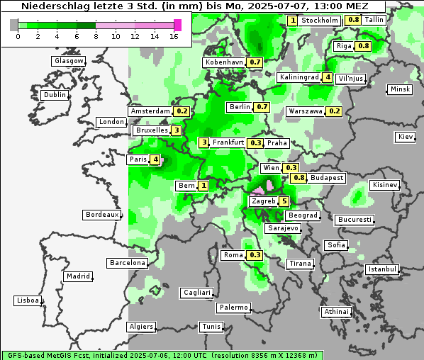 Niederschlag, 7. 7. 2025