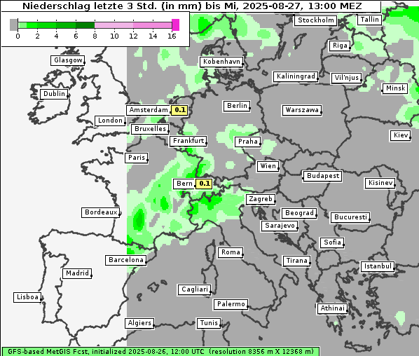 Niederschlag, 27. 8. 2025