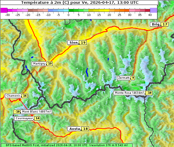 Temperatur, 17. 4. 2026