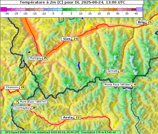 Temperatur, 24. 8. 2025