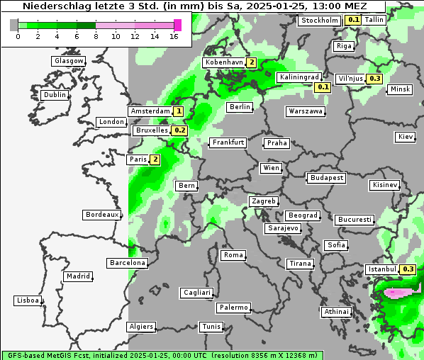 Niederschlag, 25. 1. 2025