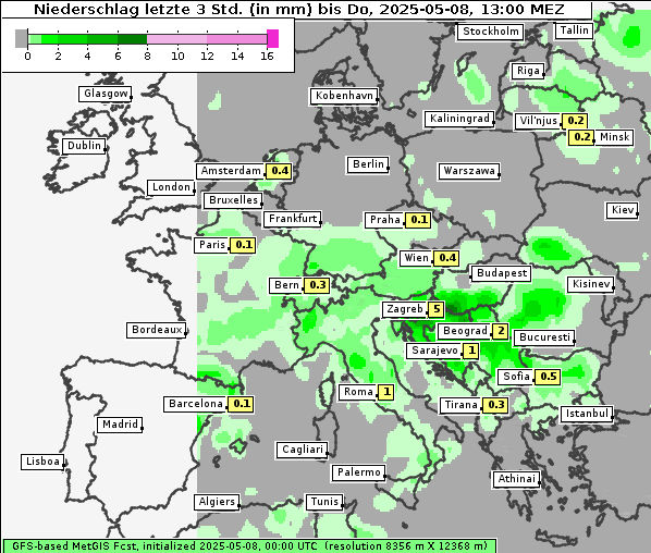 Niederschlag, 8. 5. 2025