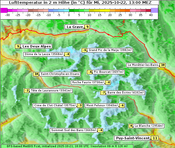 Temperatur, 22. 10. 2025