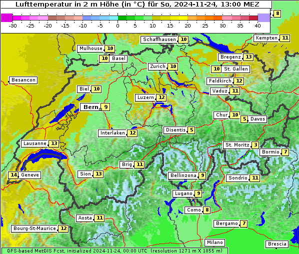 Temperatur, 24. 11. 2024