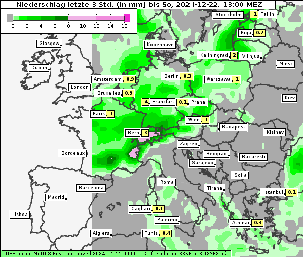 Niederschlag, 22. 12. 2024