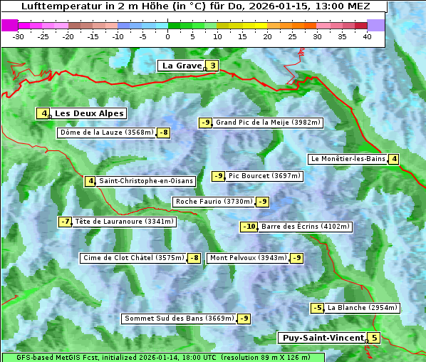 Temperatur, 15. 1. 2026
