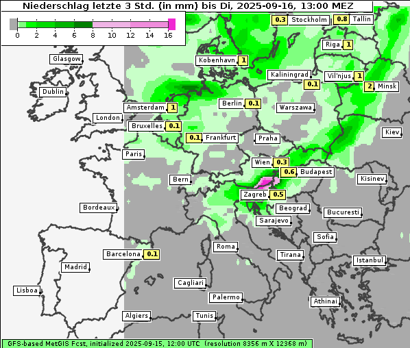 Niederschlag, 16. 9. 2025