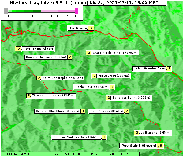 Niederschlag, 15. 3. 2025