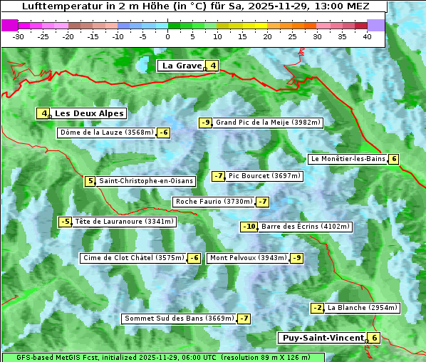 Temperatur, 29. 11. 2025