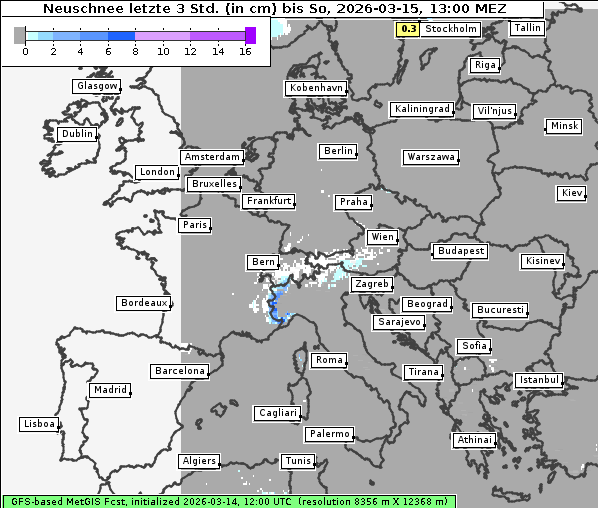 Neuschnee, 15. 3. 2026