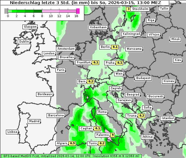 Niederschlag, 15. 3. 2026