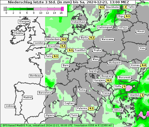 Niederschlag, 21. 12. 2024