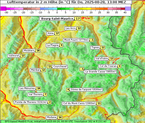Temperatur, 28. 8. 2025