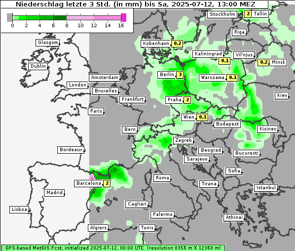 Niederschlag, 12. 7. 2025