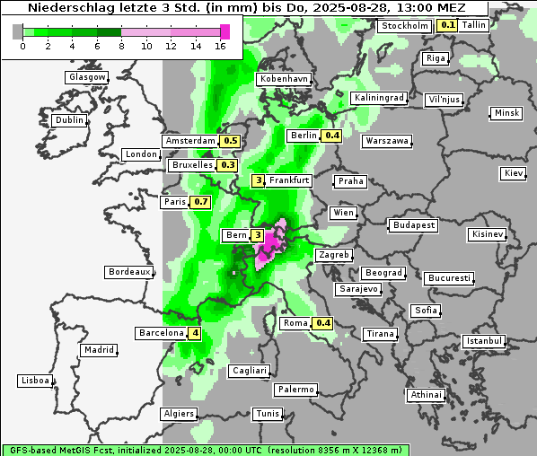 Niederschlag, 28. 8. 2025