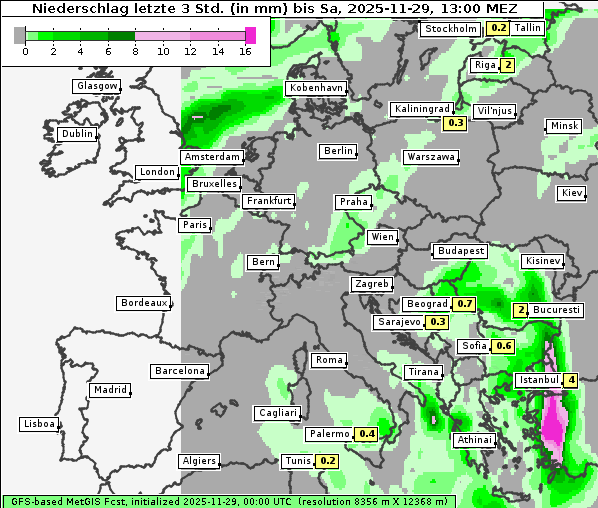 Niederschlag, 29. 11. 2025