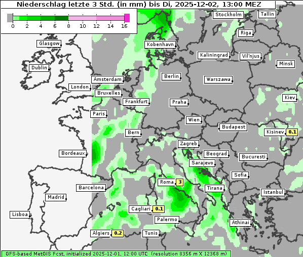 Niederschlag, 2. 12. 2025