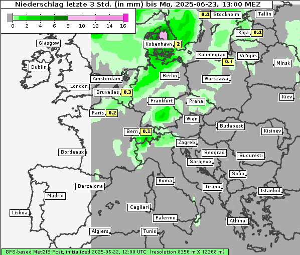 Niederschlag, 23. 6. 2025