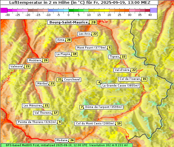 Temperatur, 19. 9. 2025