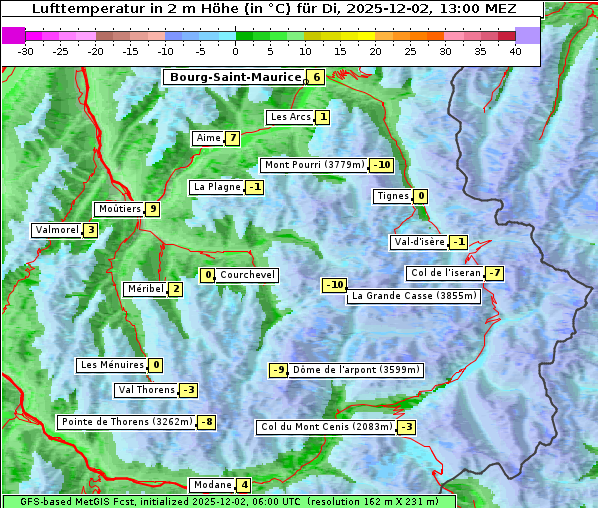 Temperatur, 2. 12. 2025