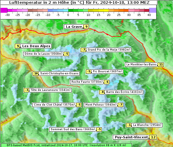 Temperatur, 18. 10. 2024