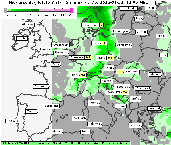 Niederschlag, 23. 1. 2025