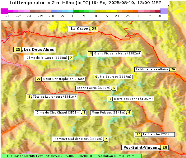 Temperatur, 10. 8. 2025