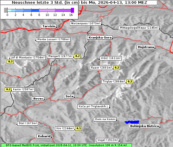 Neuschnee, 13. 4. 2026