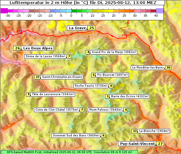 Temperatur, 12. 8. 2025