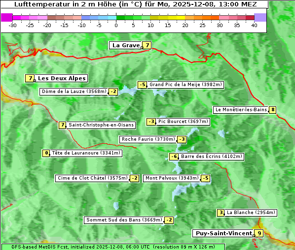 Temperatur, 8. 12. 2025