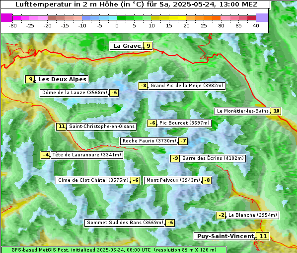Temperatur, 24. 5. 2025