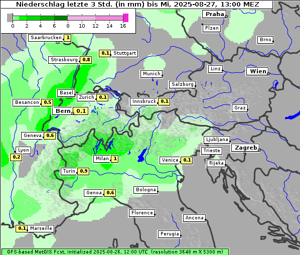 Niederschlag, 27. 8. 2025