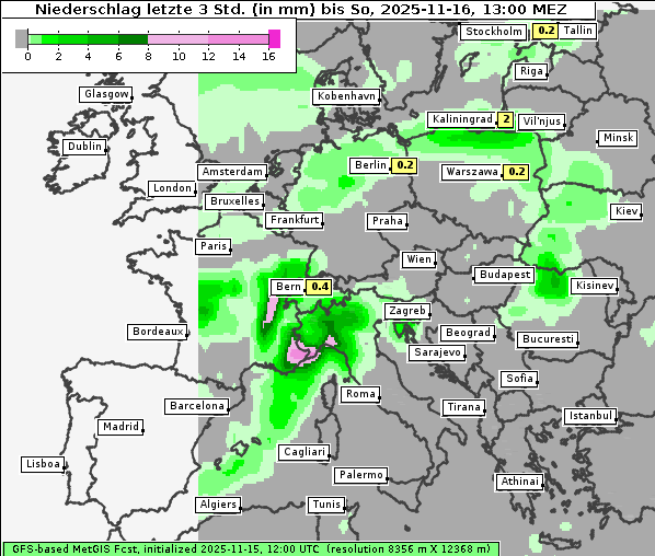Niederschlag, 16. 11. 2025