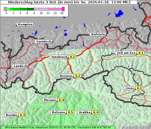 Niederschlag, 18. 1. 2026
