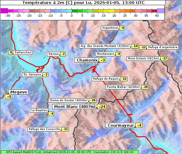 Temperatur, 5. 1. 2026