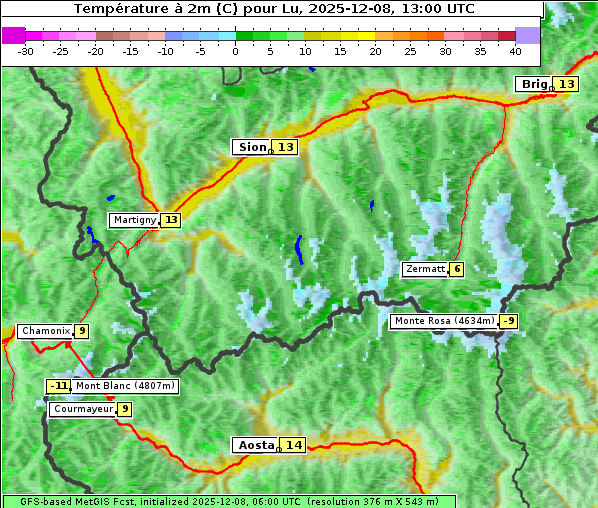 Temperatur, 8. 12. 2025